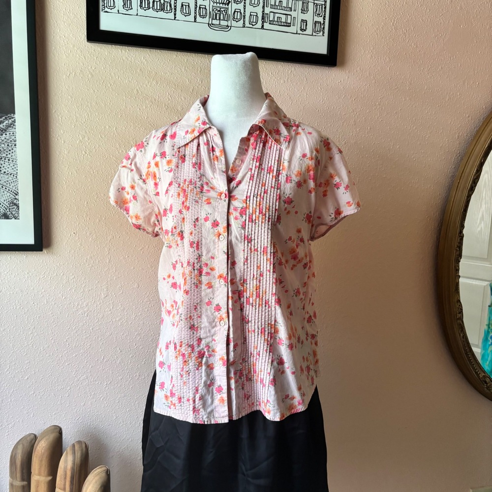 Y2K Baby Pink Girl Next Door Button Down Blouse - Picture 3 of 6